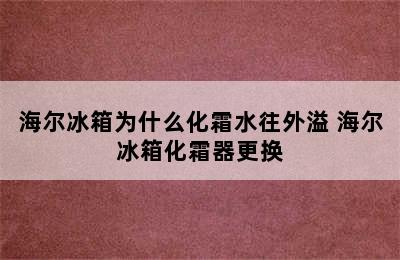 海尔冰箱为什么化霜水往外溢 海尔冰箱化霜器更换